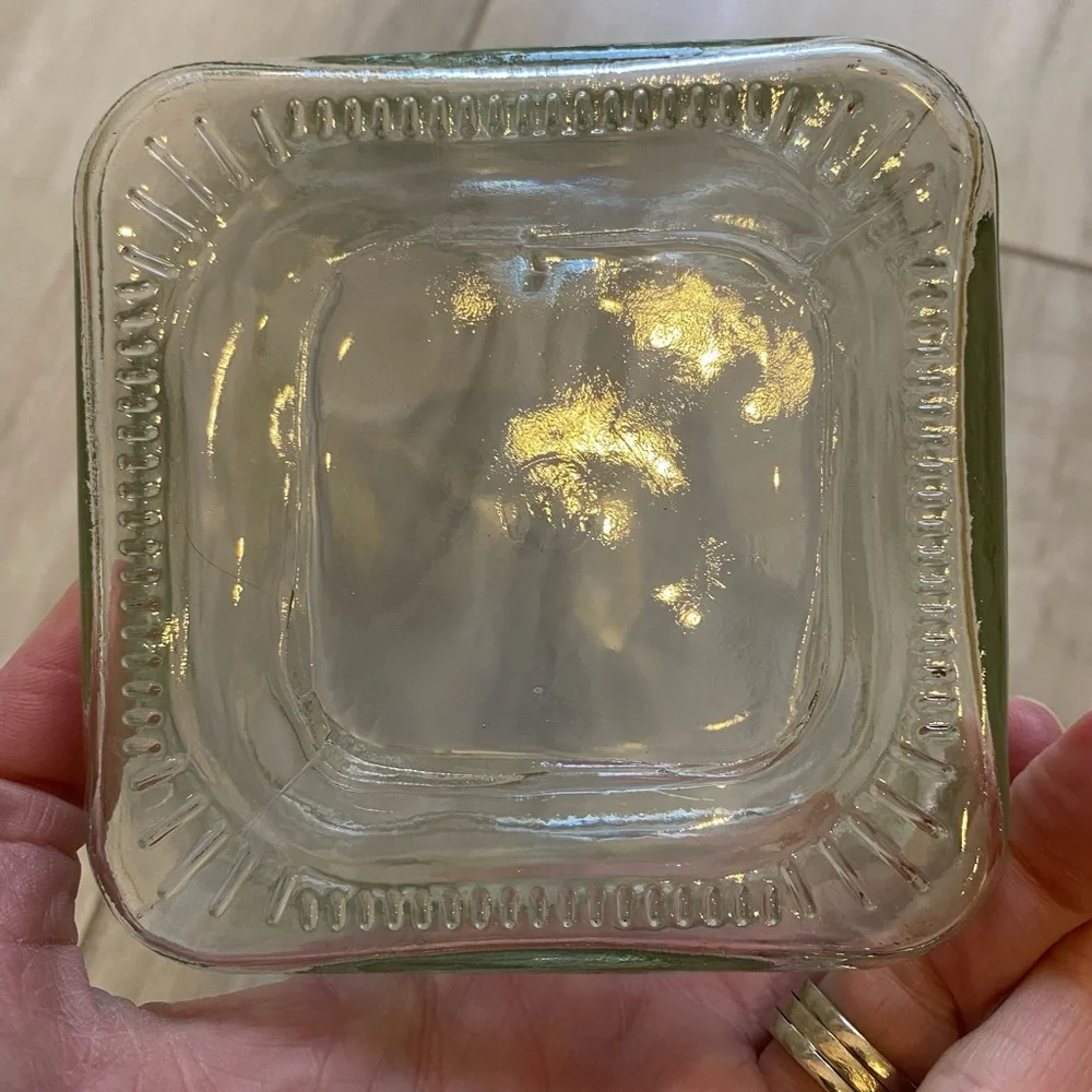 Bundle of 2 Small Square Shaped Clear Glass Flower Vases